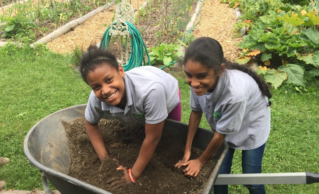 Students Gardening