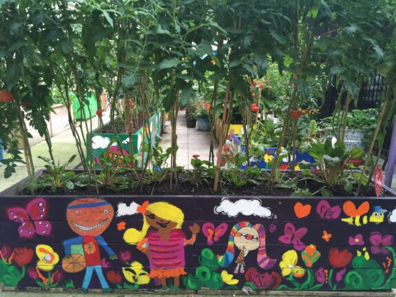 Our outdoor Learning Garden at CS – Community School 55 is the pride and joy of the community.
